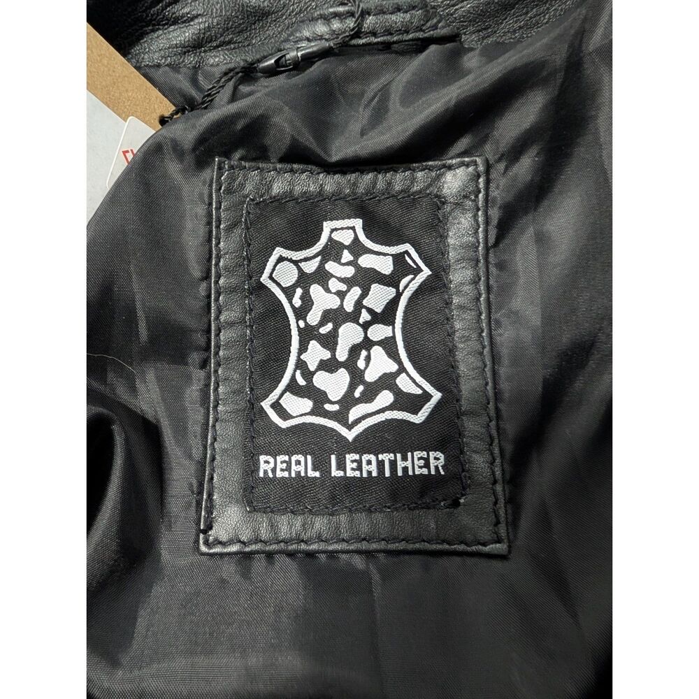 Men’s Quilted Leather Car Coat Black Brown Trim Luxe Minimalist L Heritage NWT - Picture 4 of 12